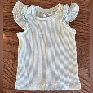 Janie and Jack Soft Blue Ruffle Sleeve Tank Top